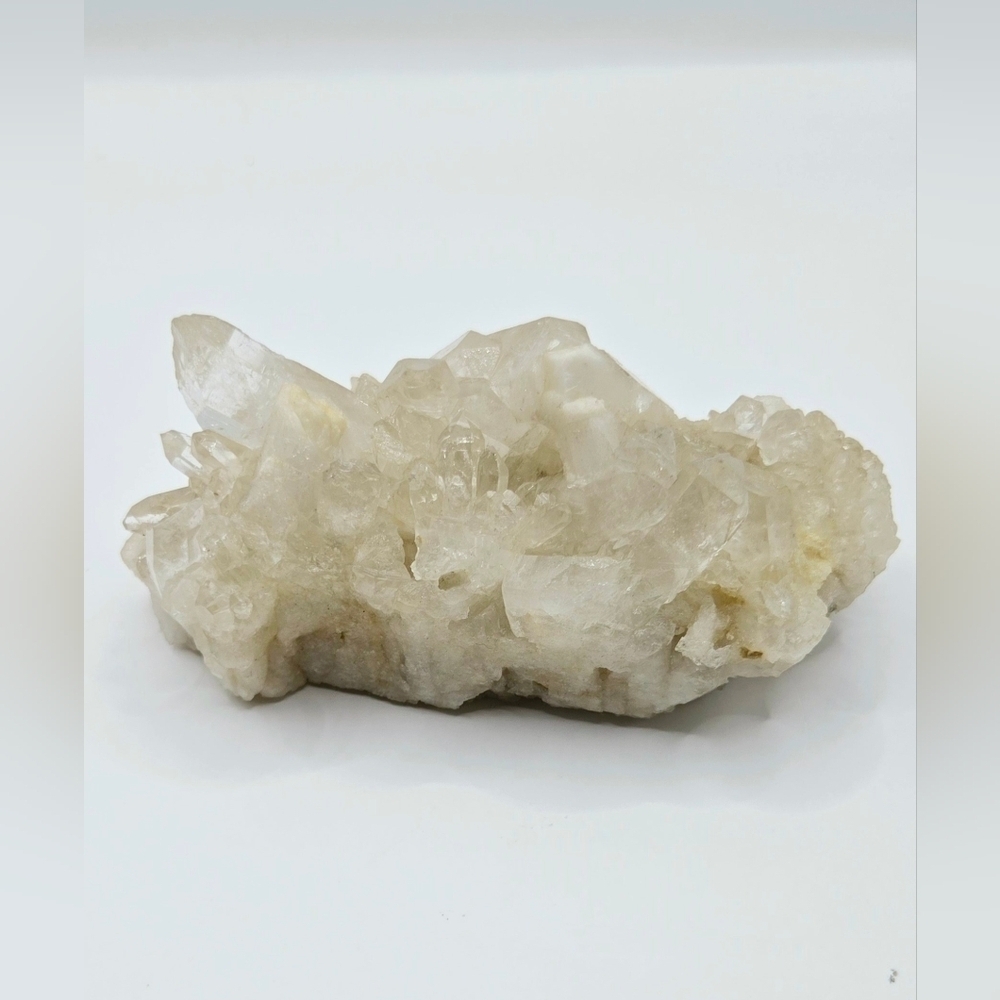Natural Clear Quartz Cluster – Raw Crystal Points on Stone Matrix